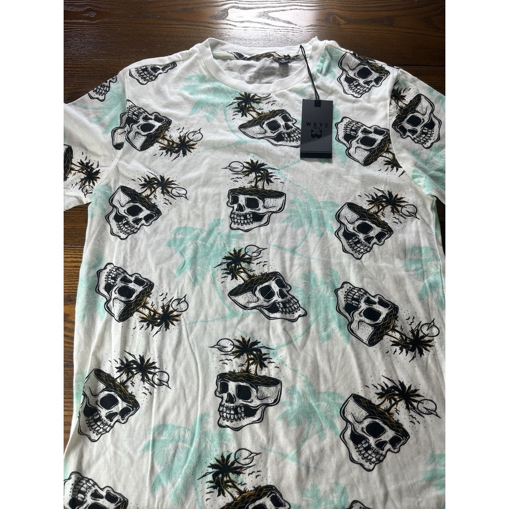 WXYZ Skull All Over Print AOP Men's Shirt Size Medium